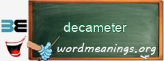 WordMeaning blackboard for decameter
